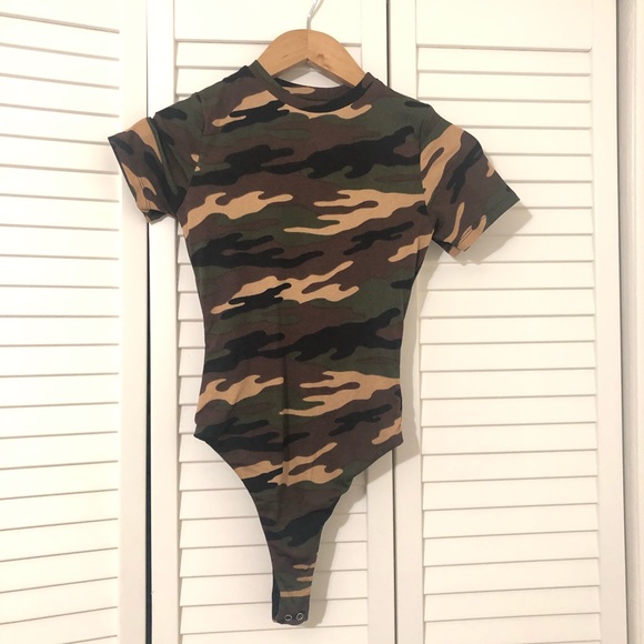 naked wardrobe Tops - Naked Wardrobe Camo Bodysuit